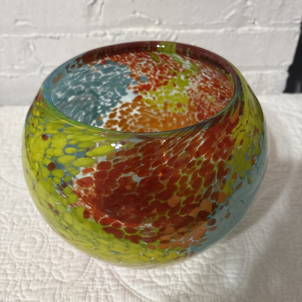 Handmade Murano Style Glass Multicolored‎ Bowl